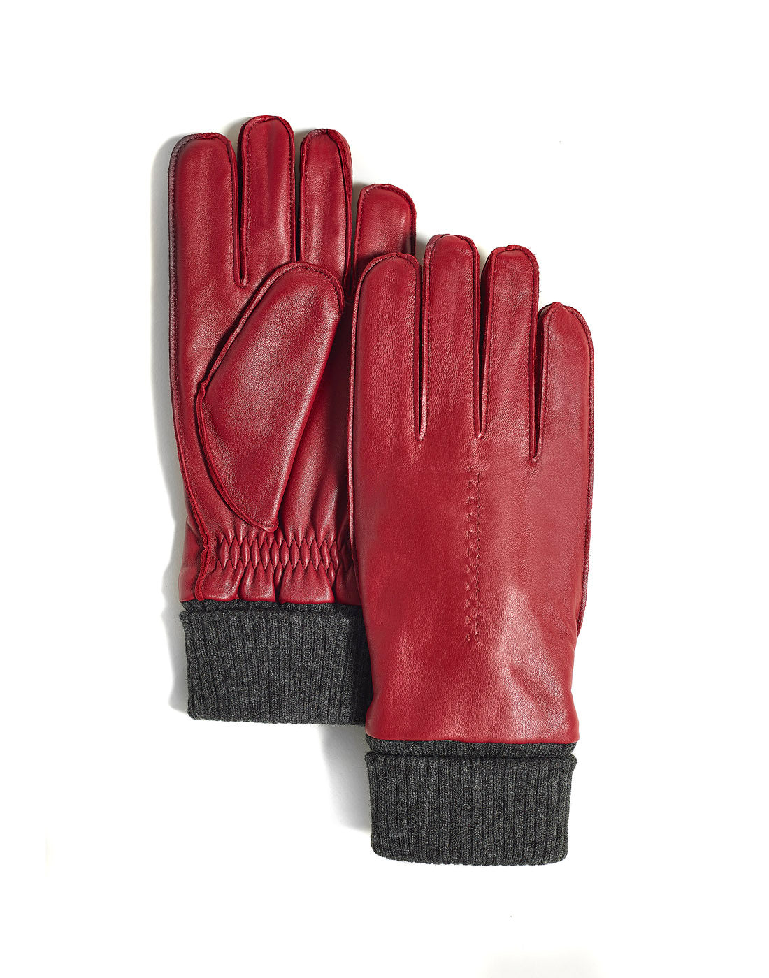 Brume Dartmouth Glove, red leather with black fabric cuff