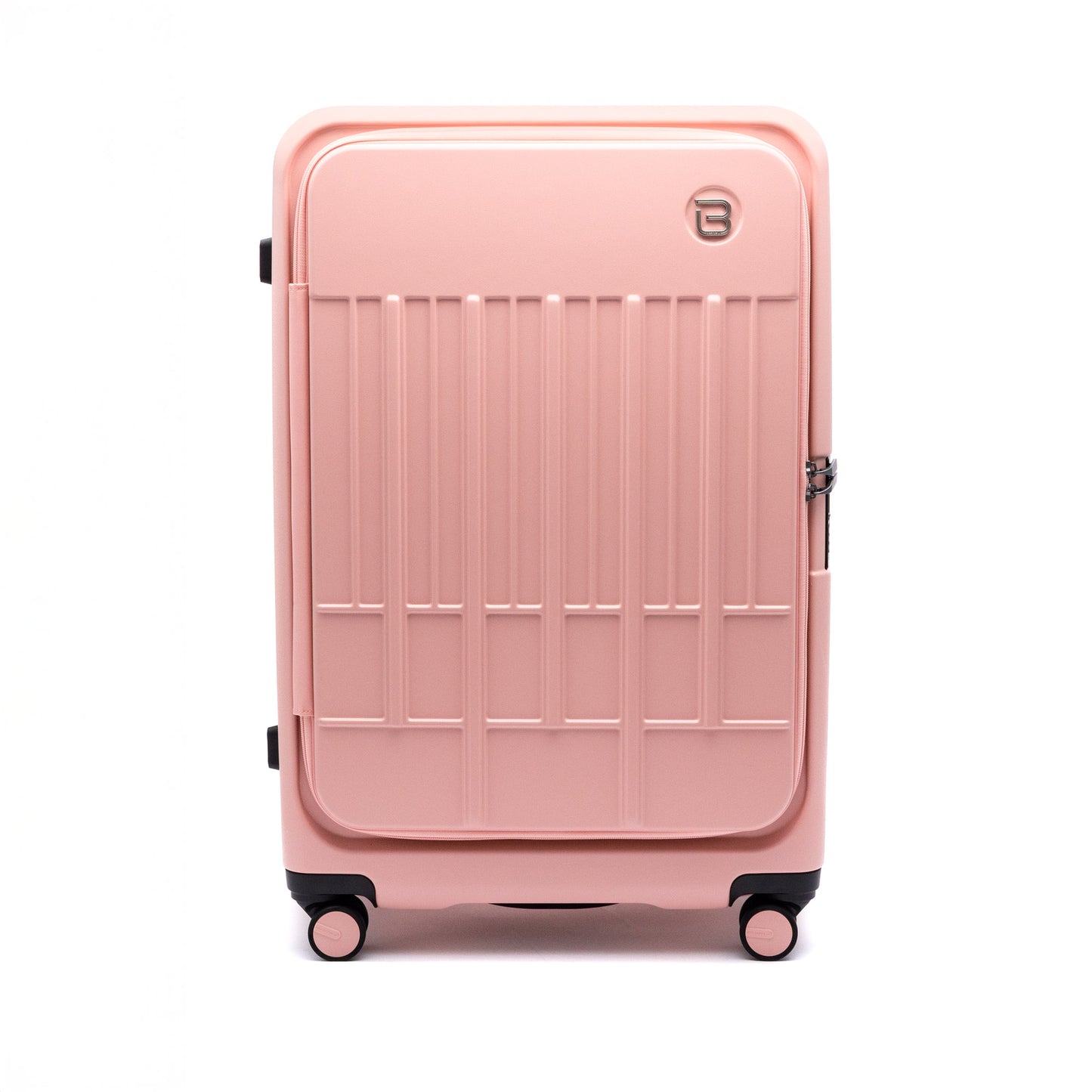 Front view of Beside-U Posh 28" luggage in pale mauve pink colour.