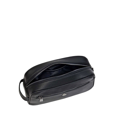 Espe Byron Wash Bag, black, top unzipped view