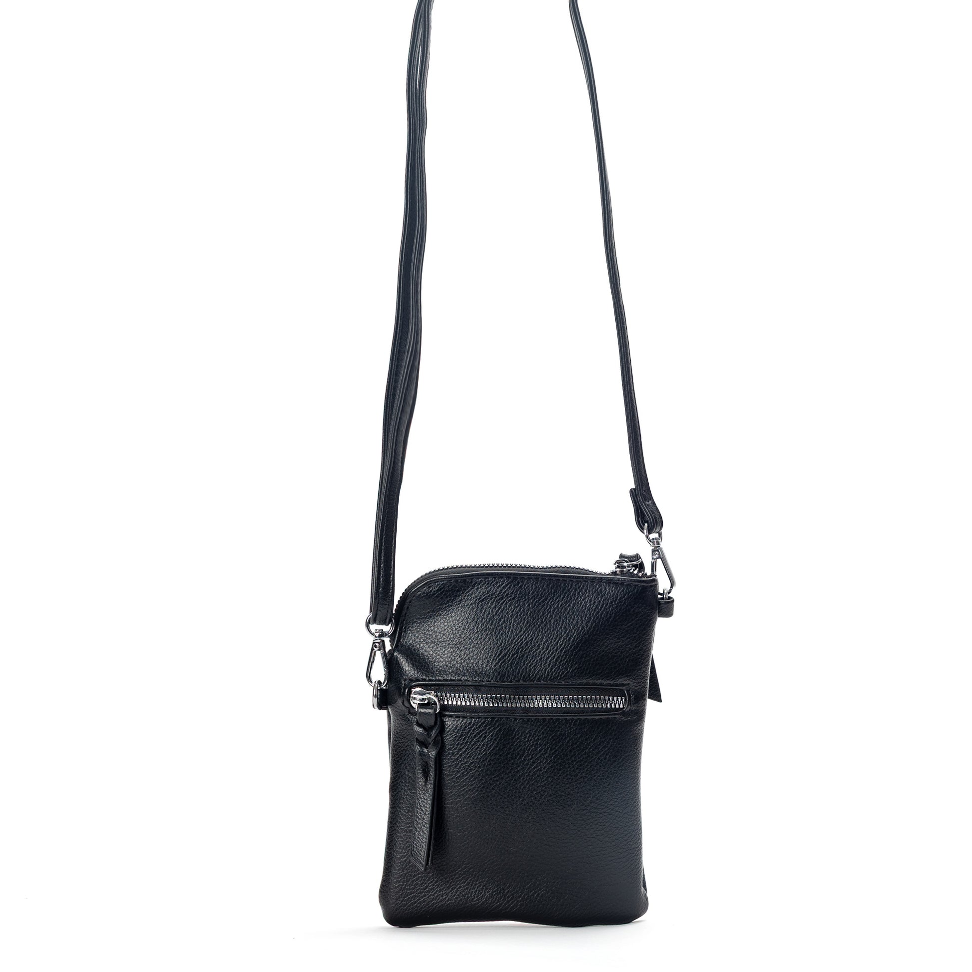 Miss Caprice Small Crossbody—your go-to bag for essentials, featuring leather and a front zipper pocket.