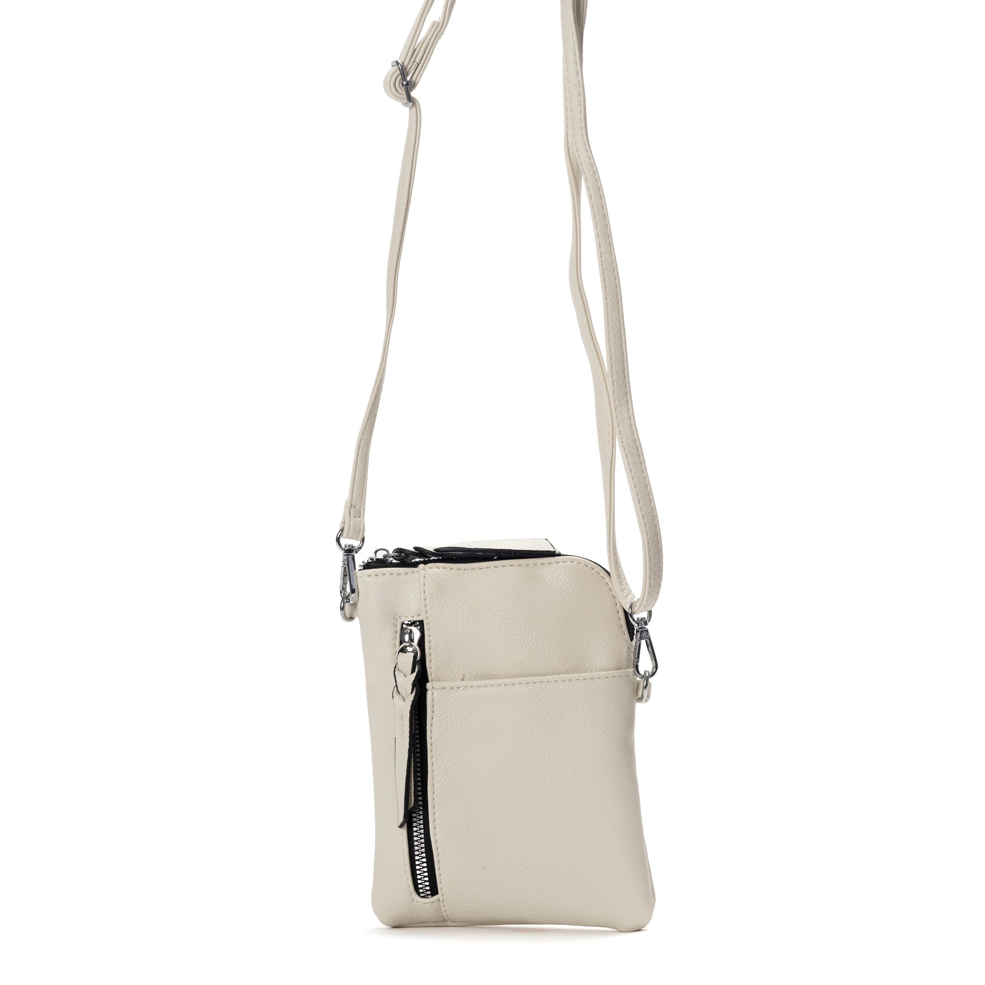 Miss Caprice Small Crossbody—compact bag with front zipper pocket for easy access to everyday essentials.