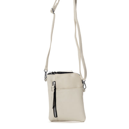 Miss Caprice Small Crossbody—compact bag with front zipper pocket for easy access to everyday essentials.