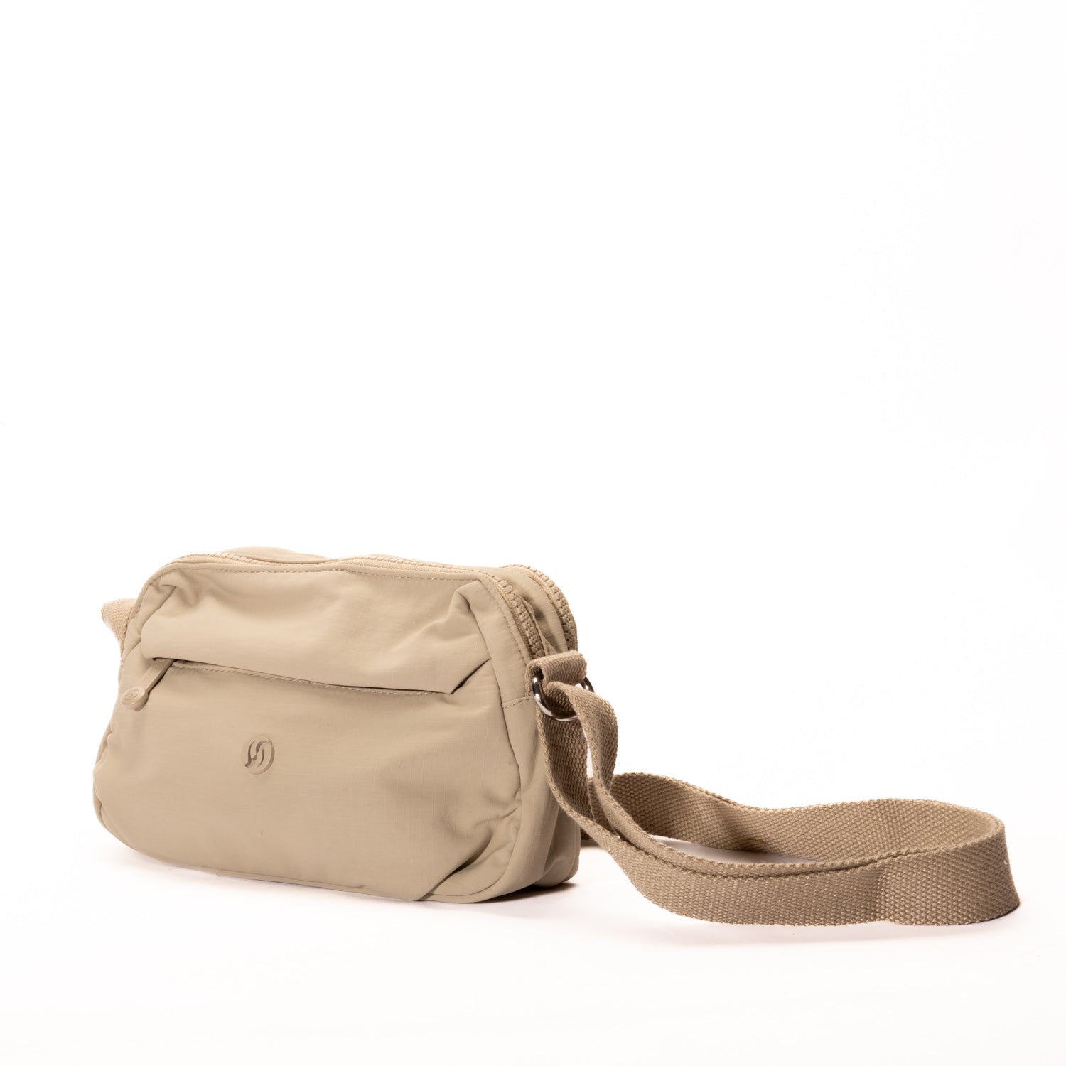 Miss Caprice Nylon Crossbody: lightweight nylon bag with zipper, adjustable strap—ideal for daily convenience.