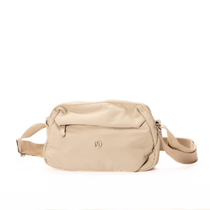 Miss Caprice Nylon Crossbody: Lightweight bag with front zipper and adjustable strap for travel or daily use.