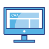 computer icon with caa logo