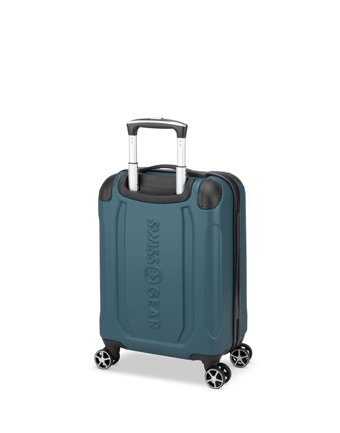 Swiss Gear Central Lite 19" Hardside Carry-on Spinner in teal, back angled view