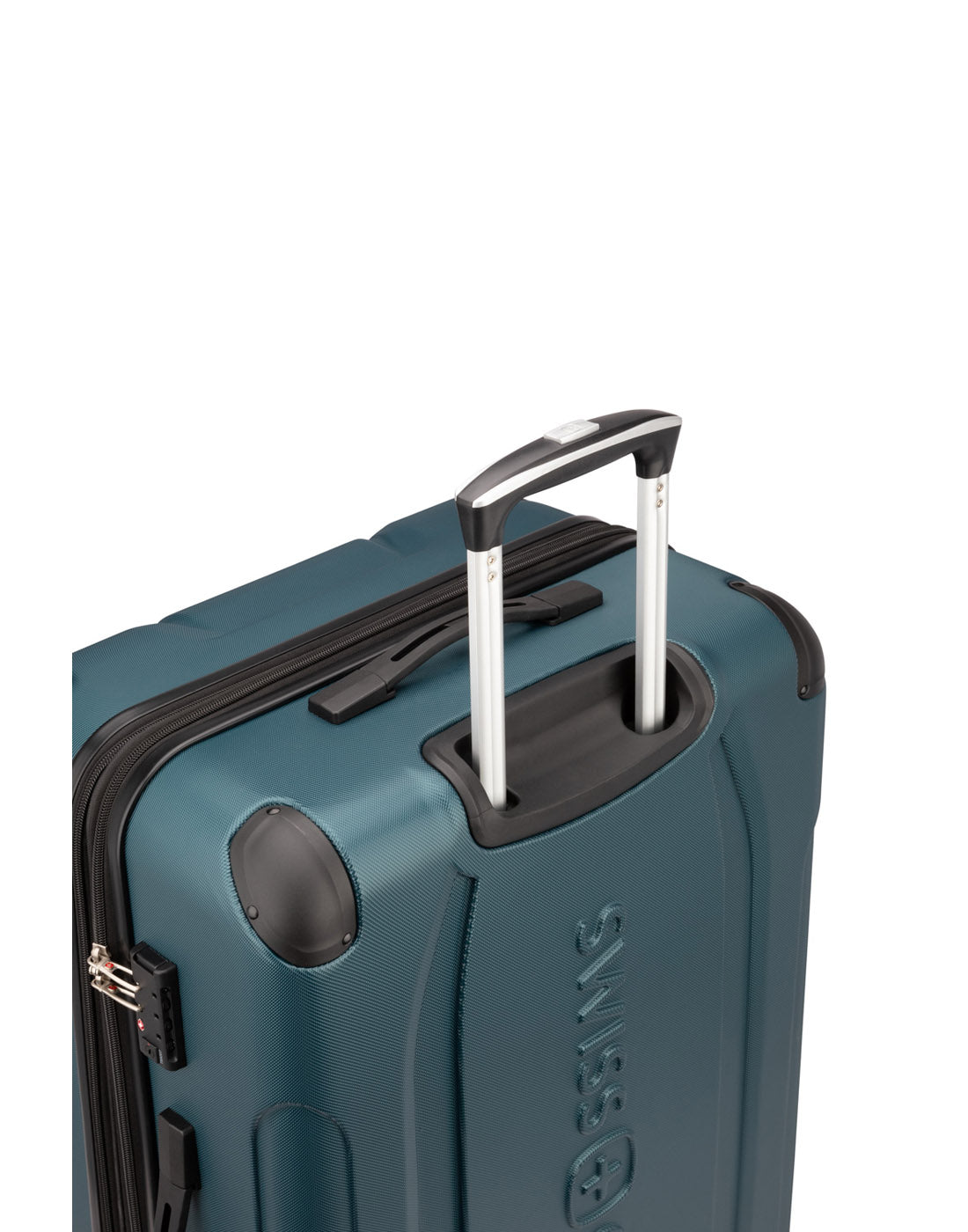 Swiss Gear Central Lite 28" Hardside Expandable Spinner in teal, top back view