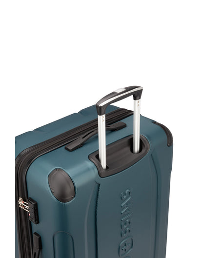 Swiss Gear Central Lite 28" Hardside Expandable Spinner in teal, top back view