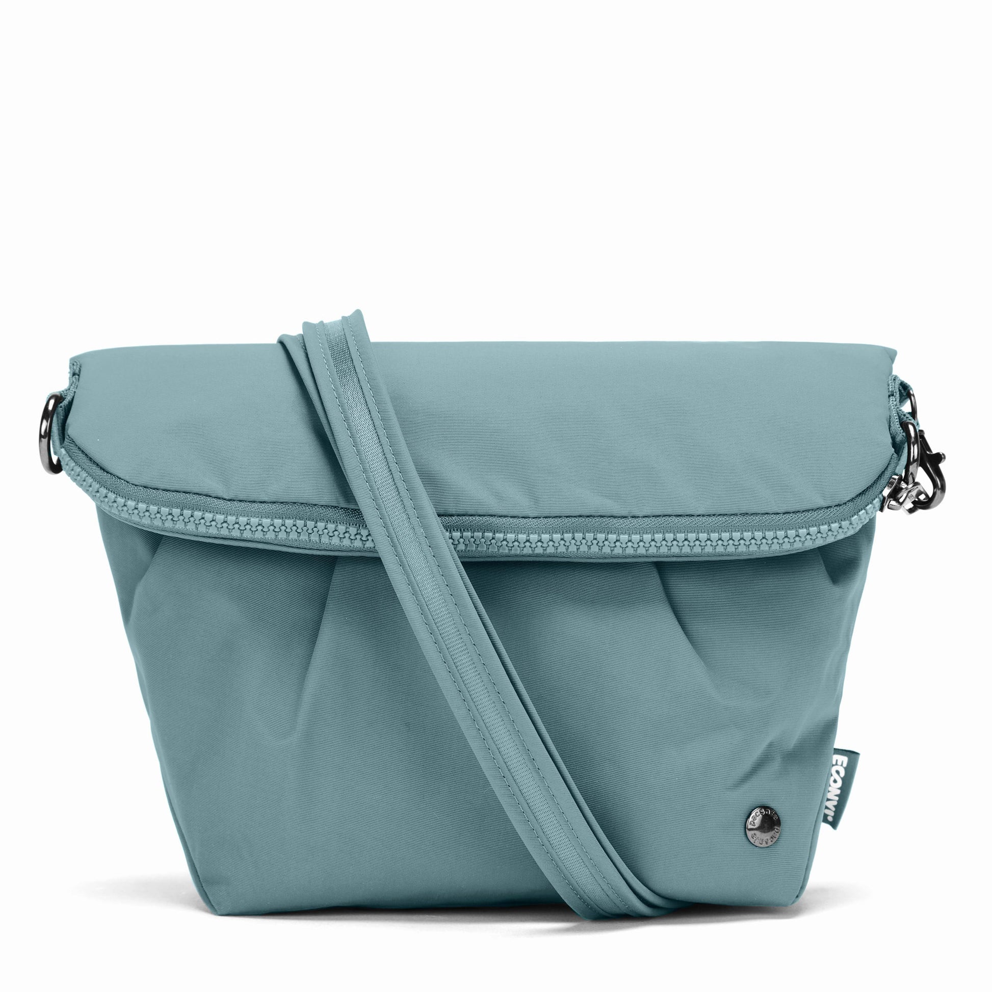 Pacsafe® CX Anti-Theft Convertible Crossbody, fresh mint, folded down, front view