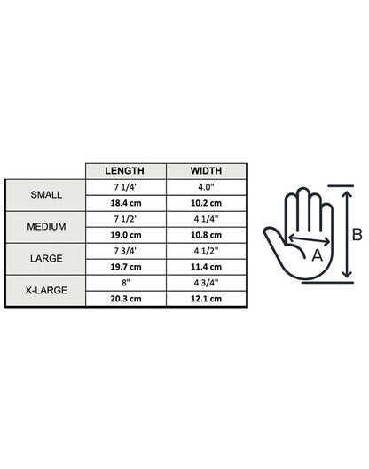 Brume Dartmouth Glove sizing chart