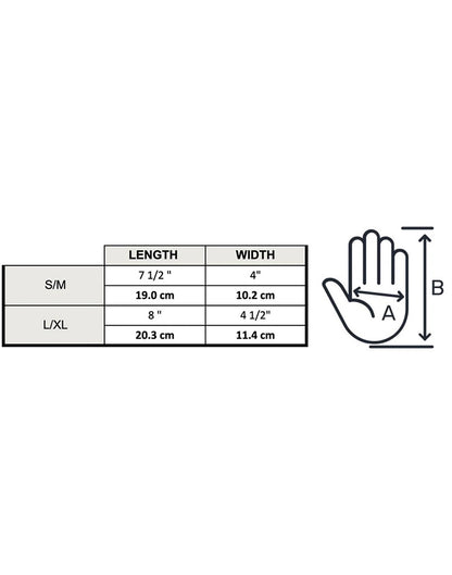 Brume Sutton Mitt sizing chart