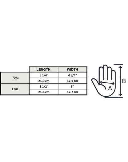 Brume Tundra Mitt sizing chart