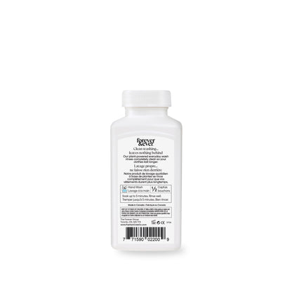 White plastic bottle with white cap, labeled Forever & Ever Original Powder - 150g Travel Size, barcode on back.