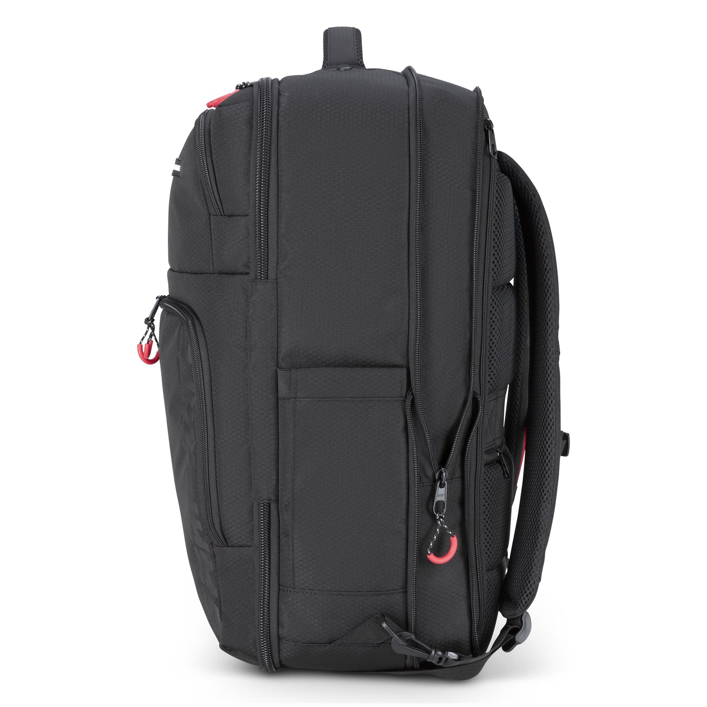 The Graphite Metamorph Convertible Travel Backpack stands upright, displaying zippers, handle, and padded straps.