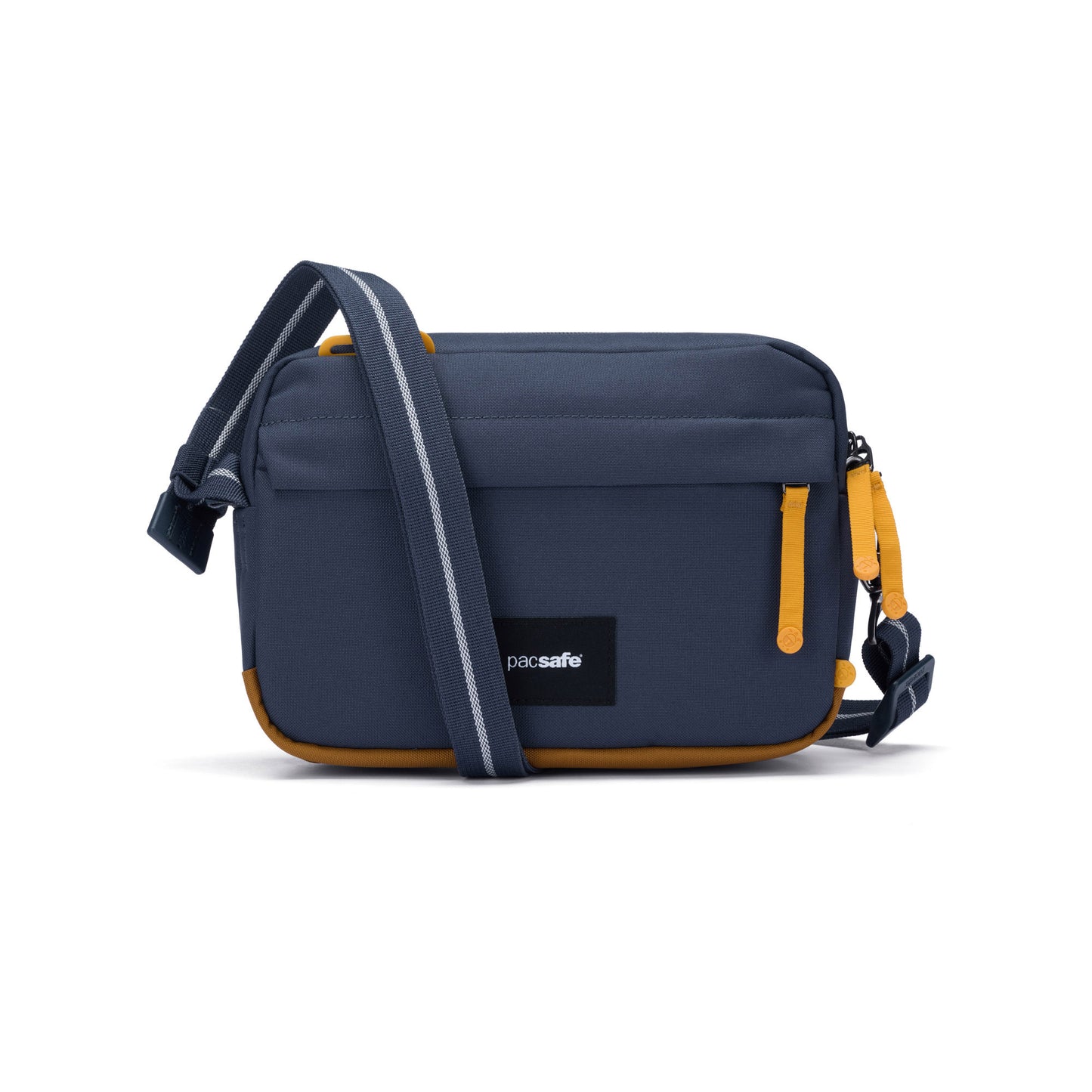 Pacsafe® GO Anti-Theft Crossbody Bag in coastal blue colour front view.