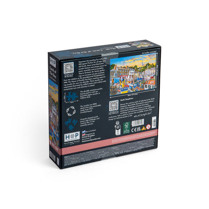 Back of a House of Puzzles BIG 500 Piece Jigsaw Puzzle - Catch of the Day - ONLINE ONLY showing a harbor scene.