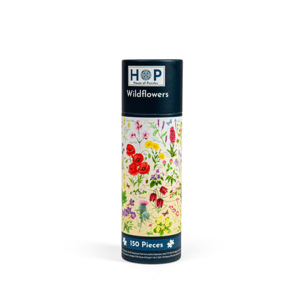 A House of Puzzles 150 Piece Mini Jigsaw Puzzle Tube - Wildflowers featuring colorful wildflowers.