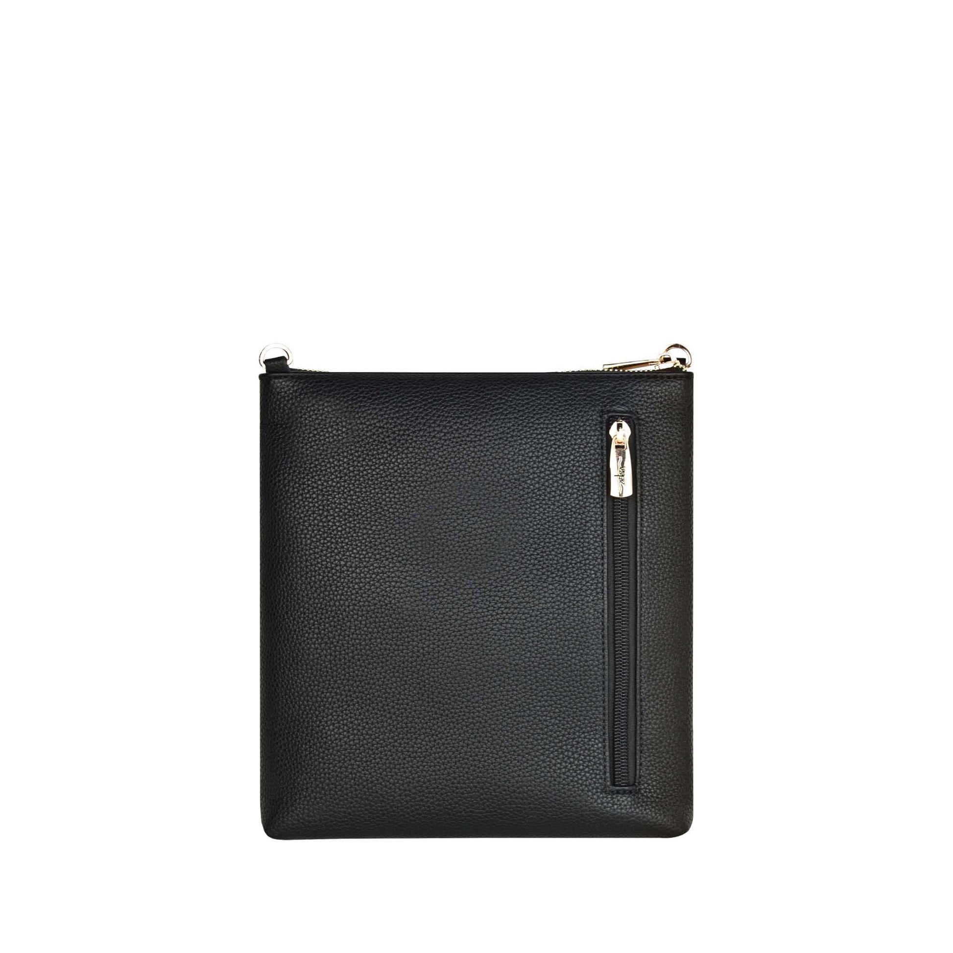 Espe Jenn Crossbody, black, back view with vertical zippered pocket