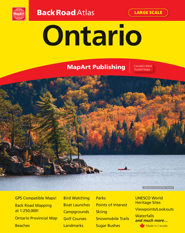 MapArt Ontario Back Road Atlas, cover view