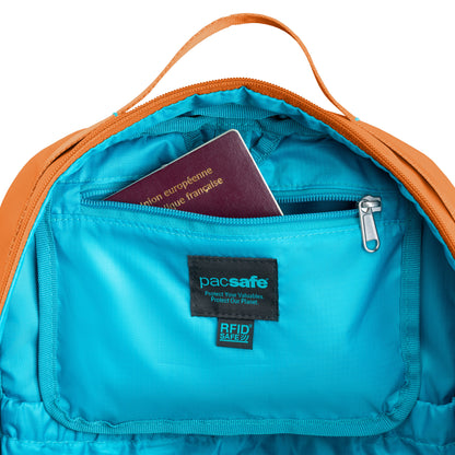 Close up of RFID pocket inside the Pacsafe® ECO 25L Anti-theft Backpack