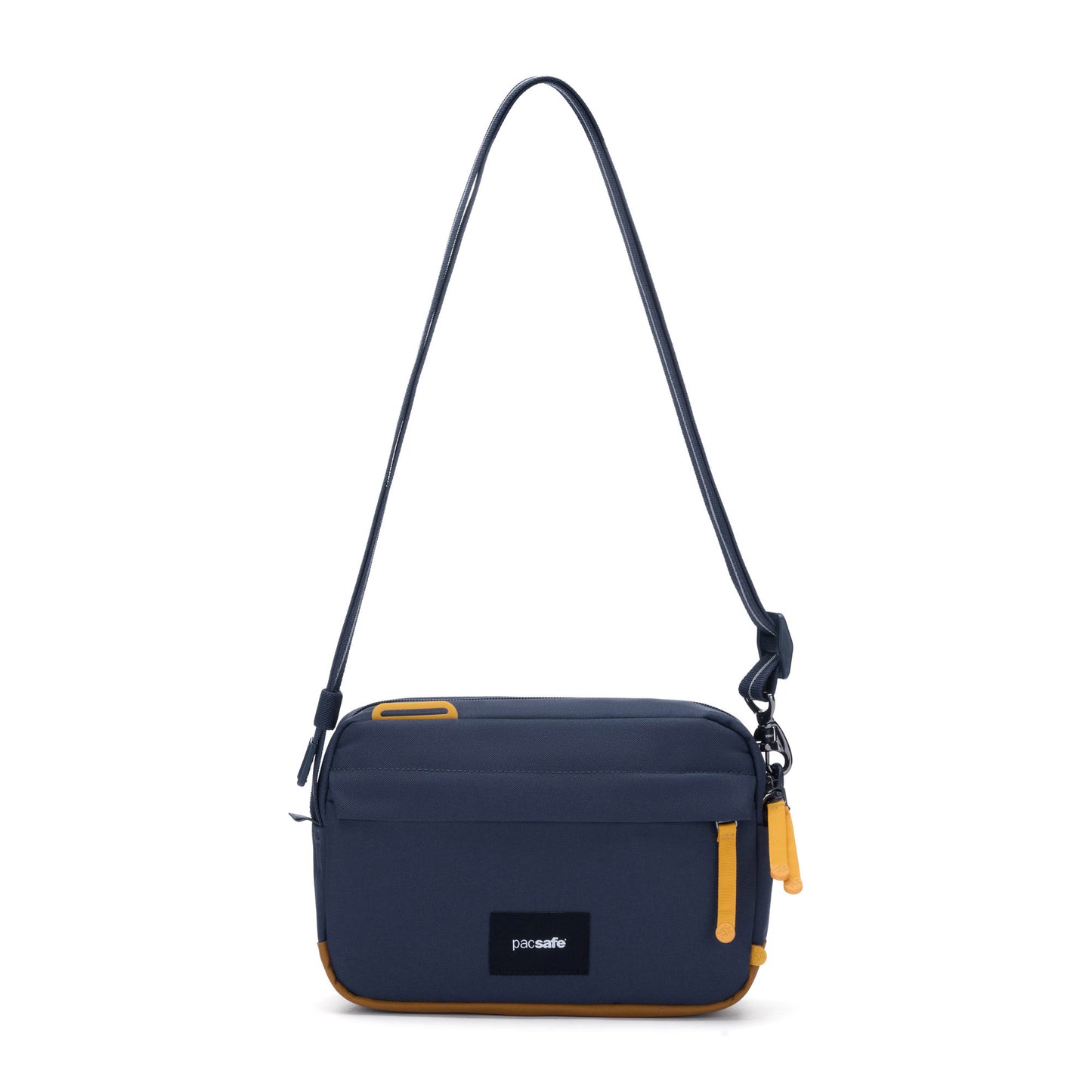 Pacsafe® GO Anti-Theft Crossbody Bag in coastal blue colour front view.