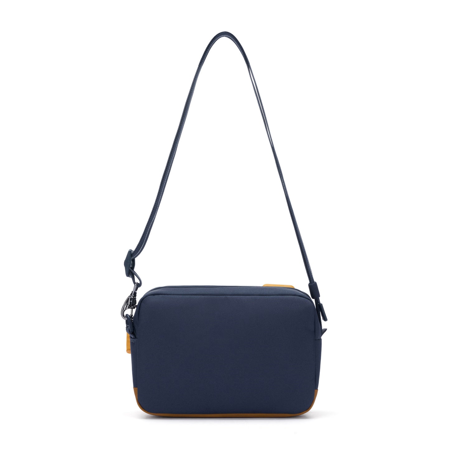 Pacsafe® GO Anti-Theft Crossbody Bag in coastal blue colour back view.