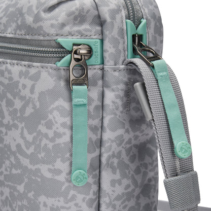 Close-up of Pacsafe® GO Anti-Theft Festival Crossbody, showing RFID pocket and two compartments.