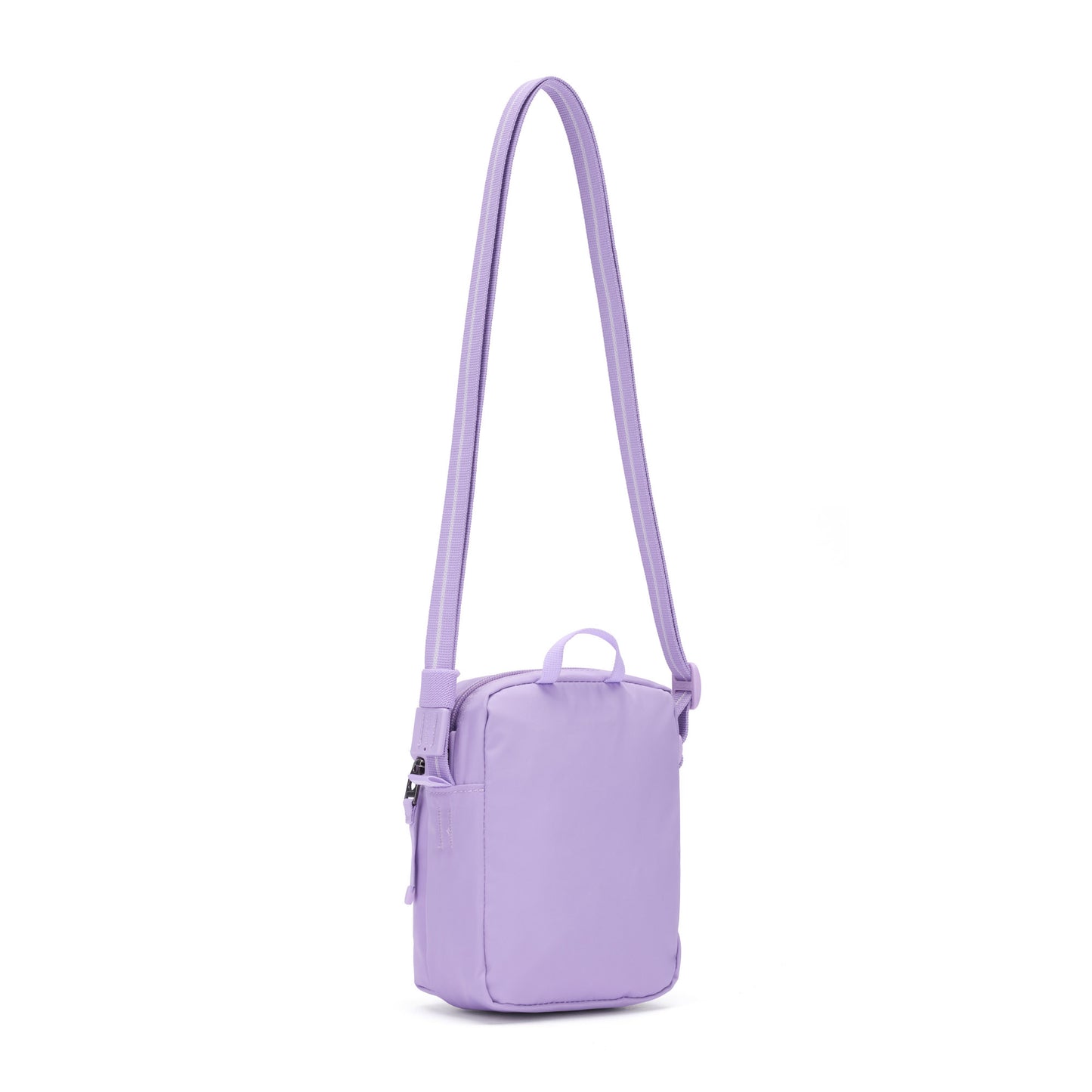 Pacsafe® GO Anti-Theft Micro Crossbody in light purple with RFID-blocking pocket, by Pacsafe.