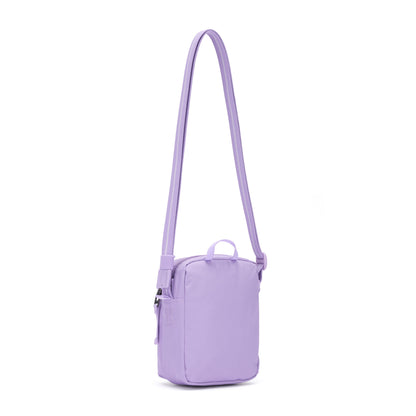Pacsafe® GO Anti-Theft Micro Crossbody in light purple with RFID-blocking pocket, by Pacsafe.