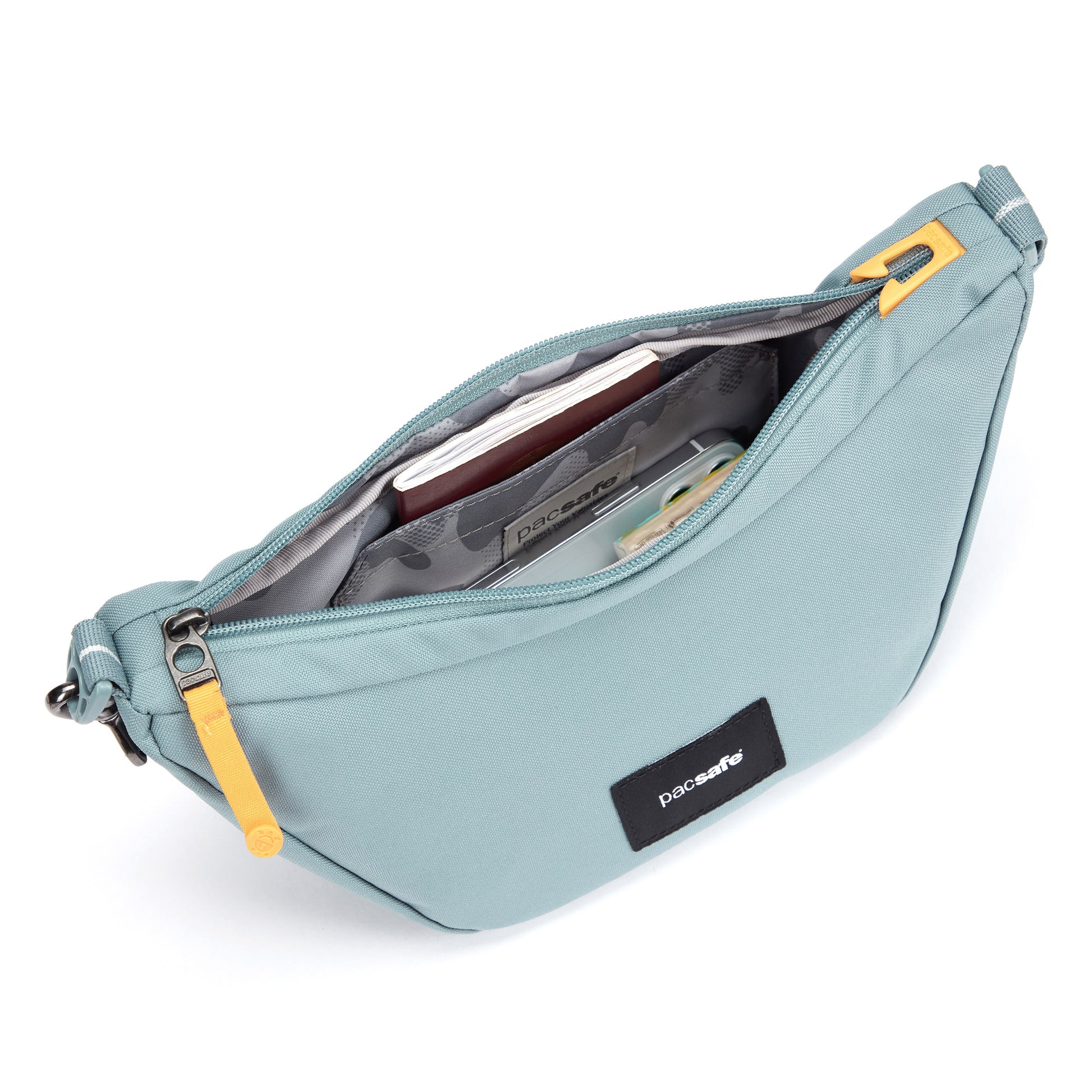 Pacsafe® GO Anti-Theft Lunar Crossbody, fresh mint, inside view