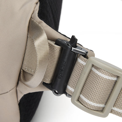 Close up of lockable strap.