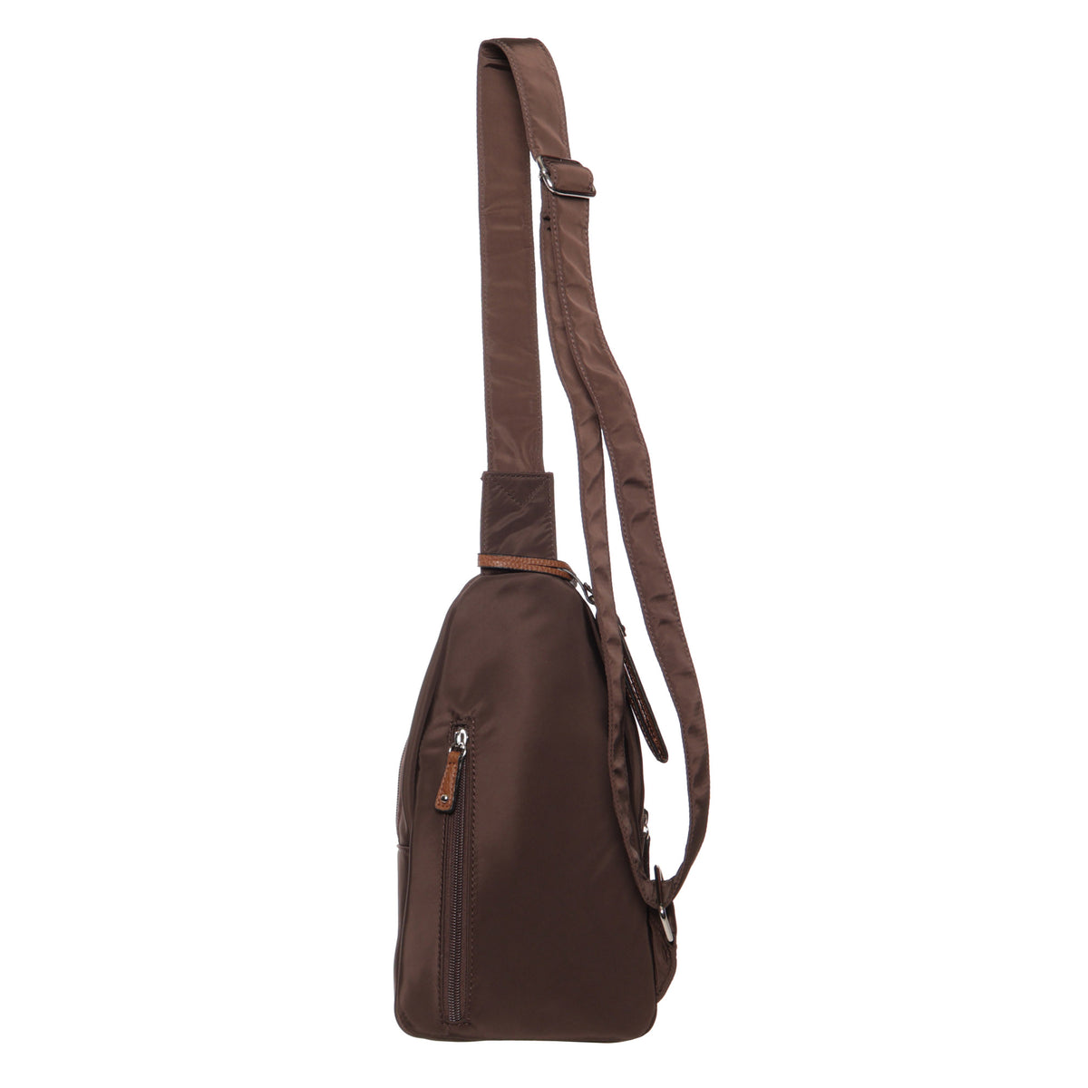 Seven Days Kentucky Nylon Sling, shown side view with zipper pocket and adjustable crossbody strap.