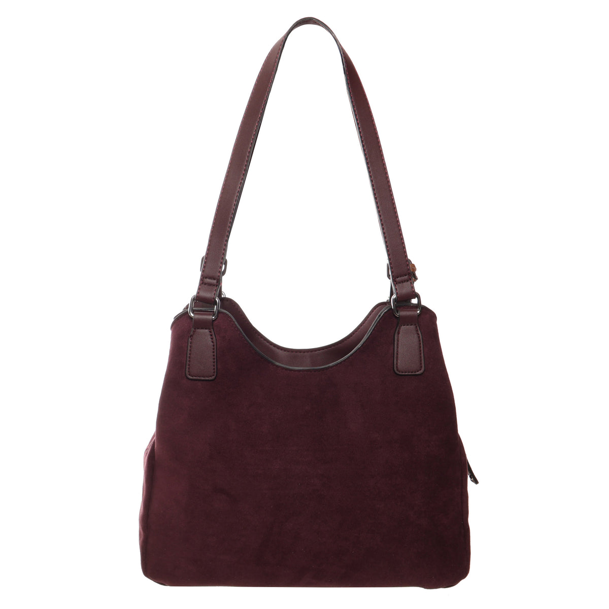 Seven Days Jelly Fish Faux Suede Handbag with single strap and rectangular design on white background.