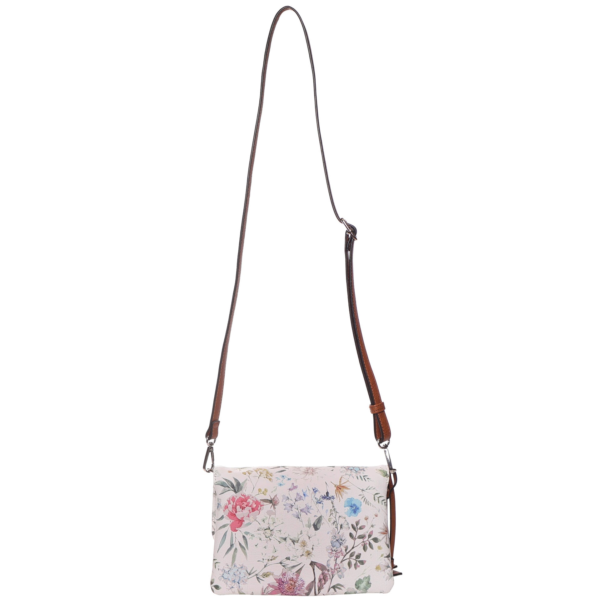 The Seven Days Benji RFID Crossbody offers hands-free convenience with a brown adjustable strap.