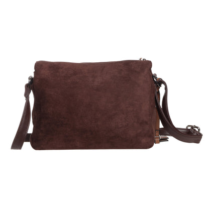Seven Days Black Ash Faux Suede Crossbody with adjustable strap—stylish, compact, and perfect for daily essentials.