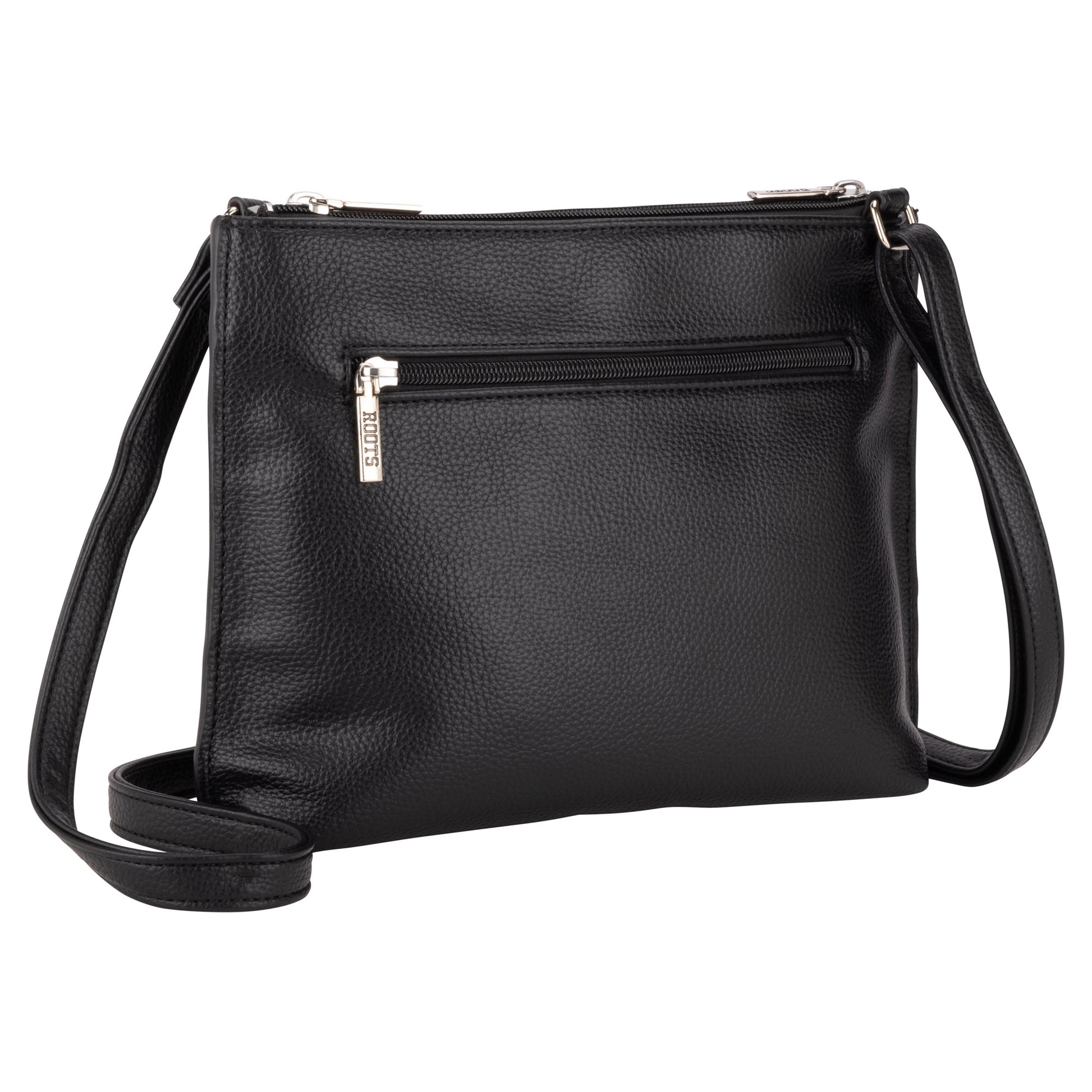 The Roots 3-Compartment Crossbody by Roots features smart organization and an adjustable strap.