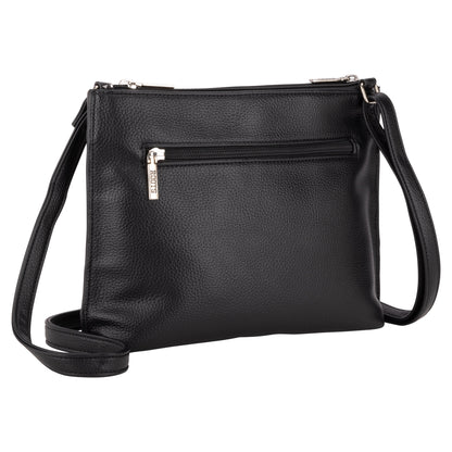 The Roots 3-Compartment Crossbody by Roots features smart organization and an adjustable strap.