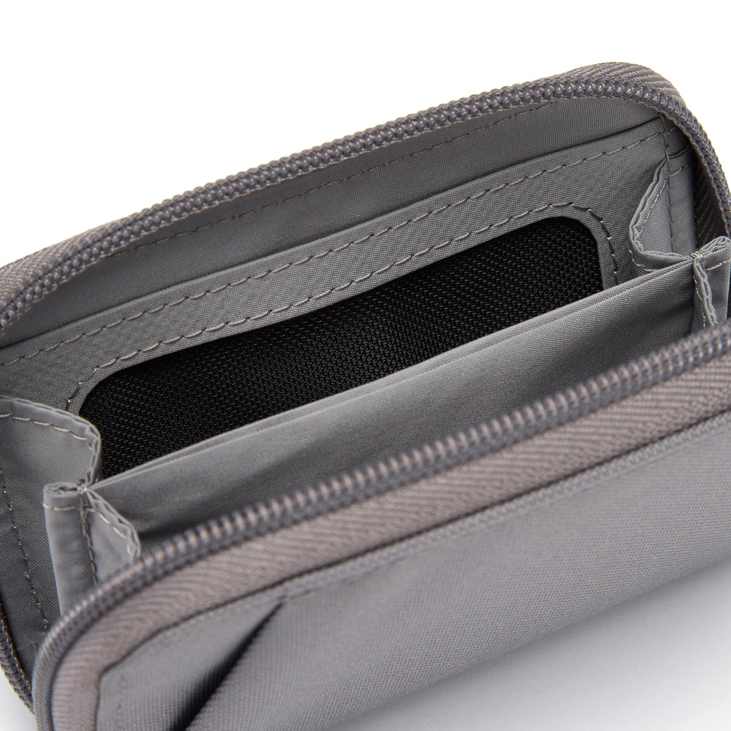 Pacsafe® RFIDsafe™ RFID Blocking Card Wallet, stone, close up of inside ID pocket