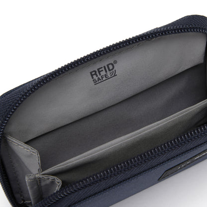 Pacsafe® RFIDsafe™ card wallet, coastal blue, close up of inside
