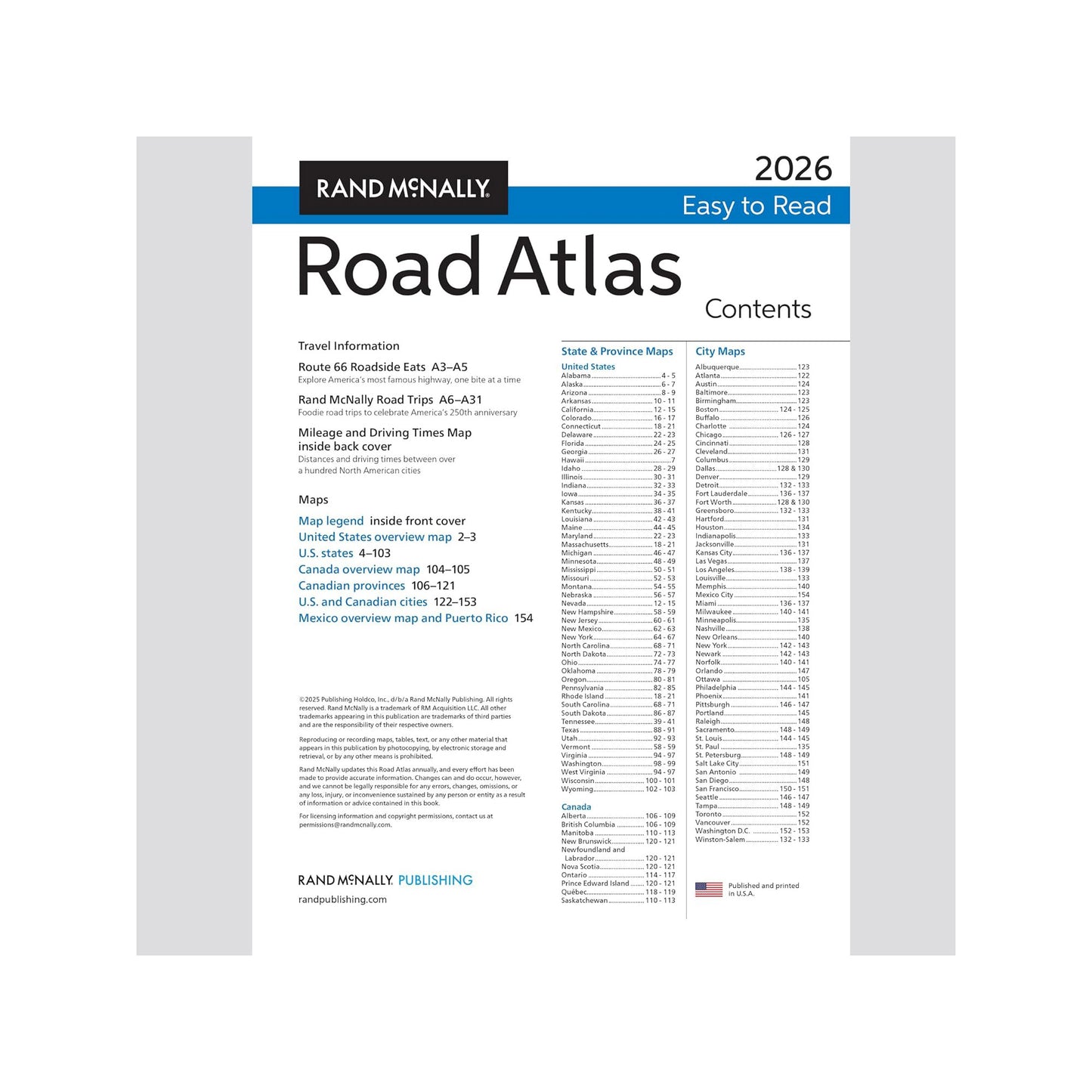 Rand McNally 2026 Midsize Road Atlas