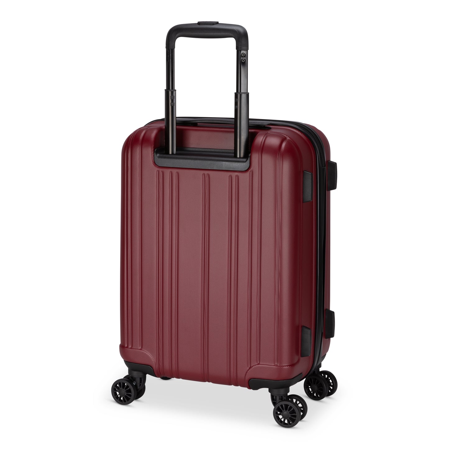 Roots Identity 19" Hardside Spinner Carry-on, merlot red, back angled view