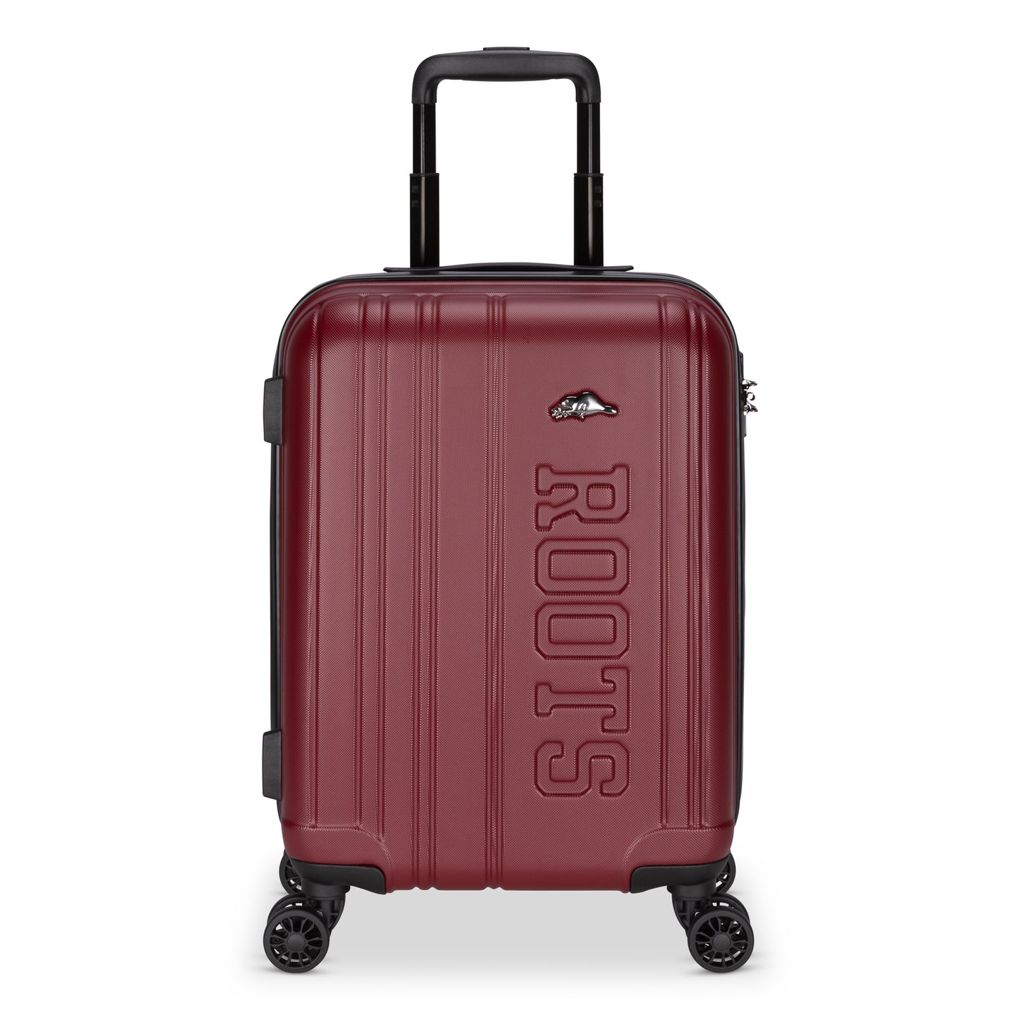 Roots Identity 19" Hardside Spinner Carry-on, merlot red, front view