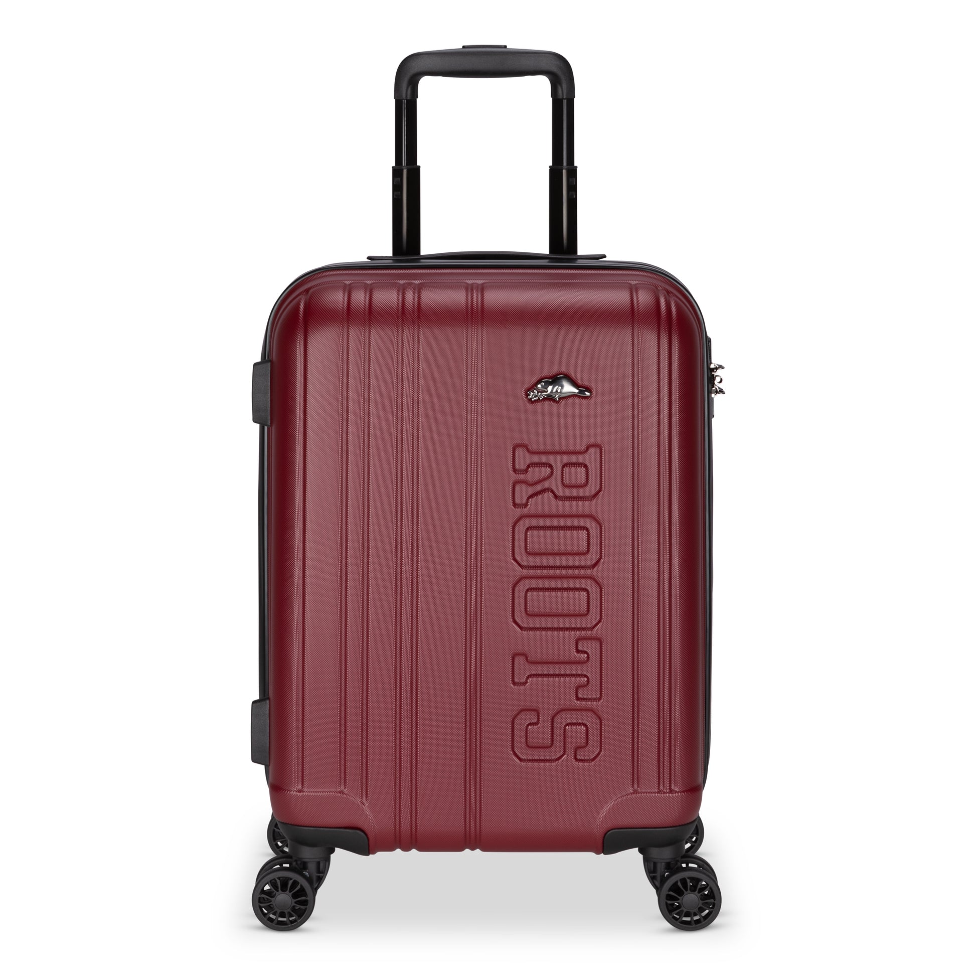 Roots Identity 19" Hardside Spinner Carry-on, merlot red, front view