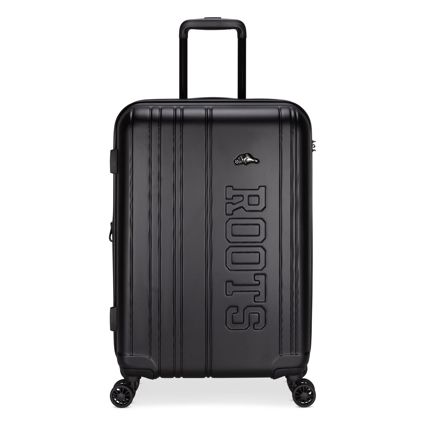 Roots Identity 24" Expandable Hardside Spinner, black, front view