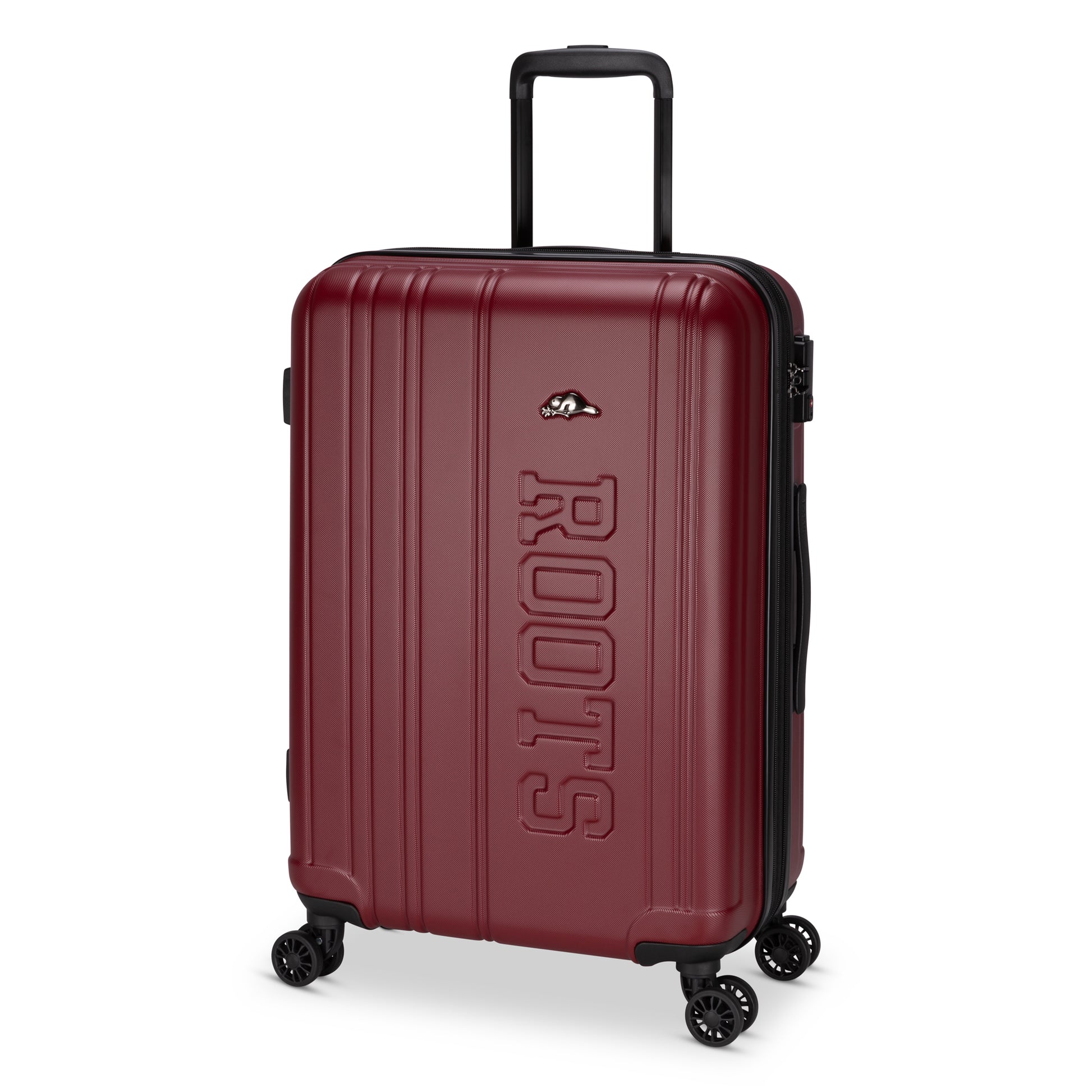 Roots Identity 24" Expandable Hardside Spinner, merlot red, front angled view