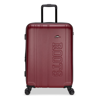 Roots Identity 24" Expandable Hardside Spinner, merlot red, front view