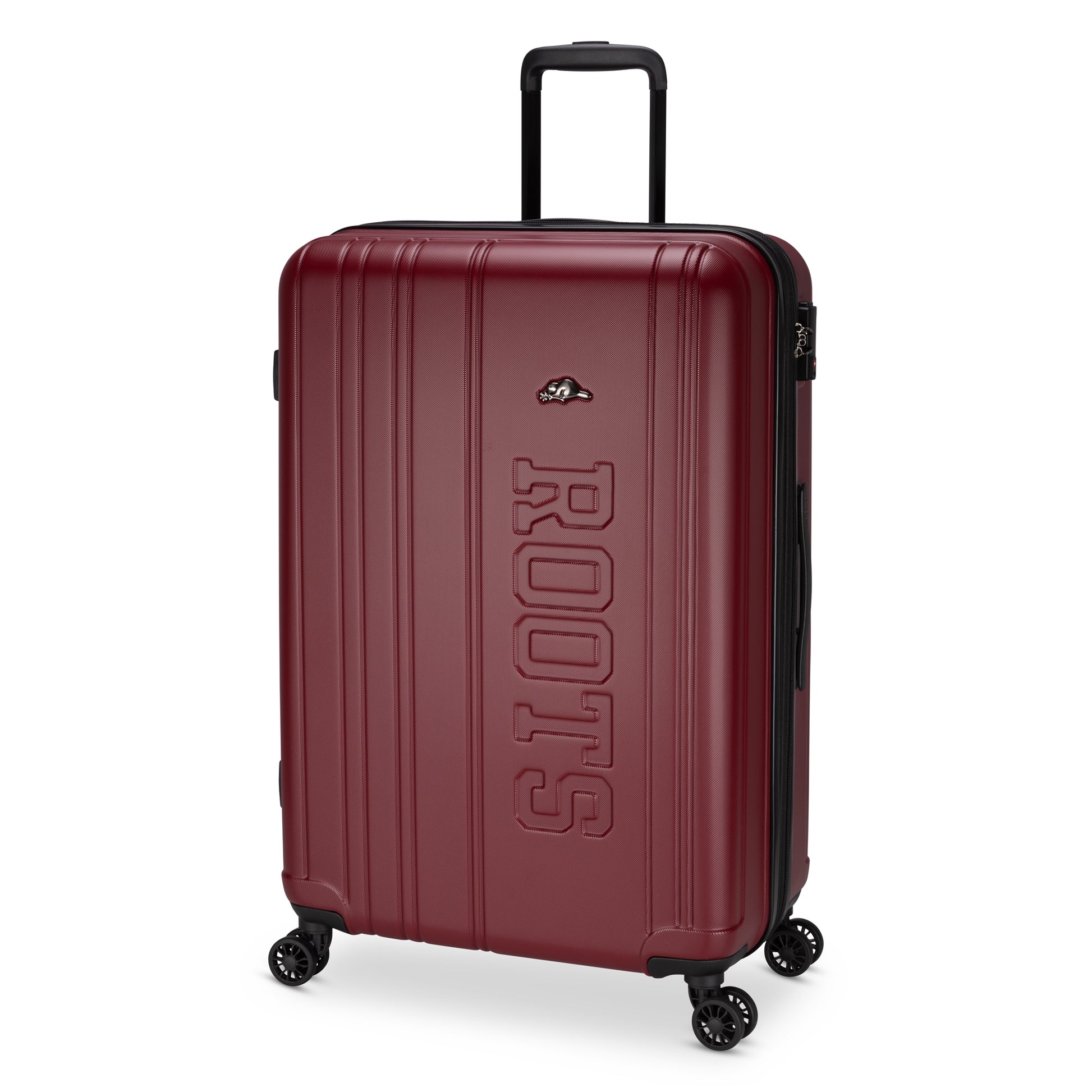 Roots Identity 28" Expandable Hardside Spinner, merlot red, front angled view