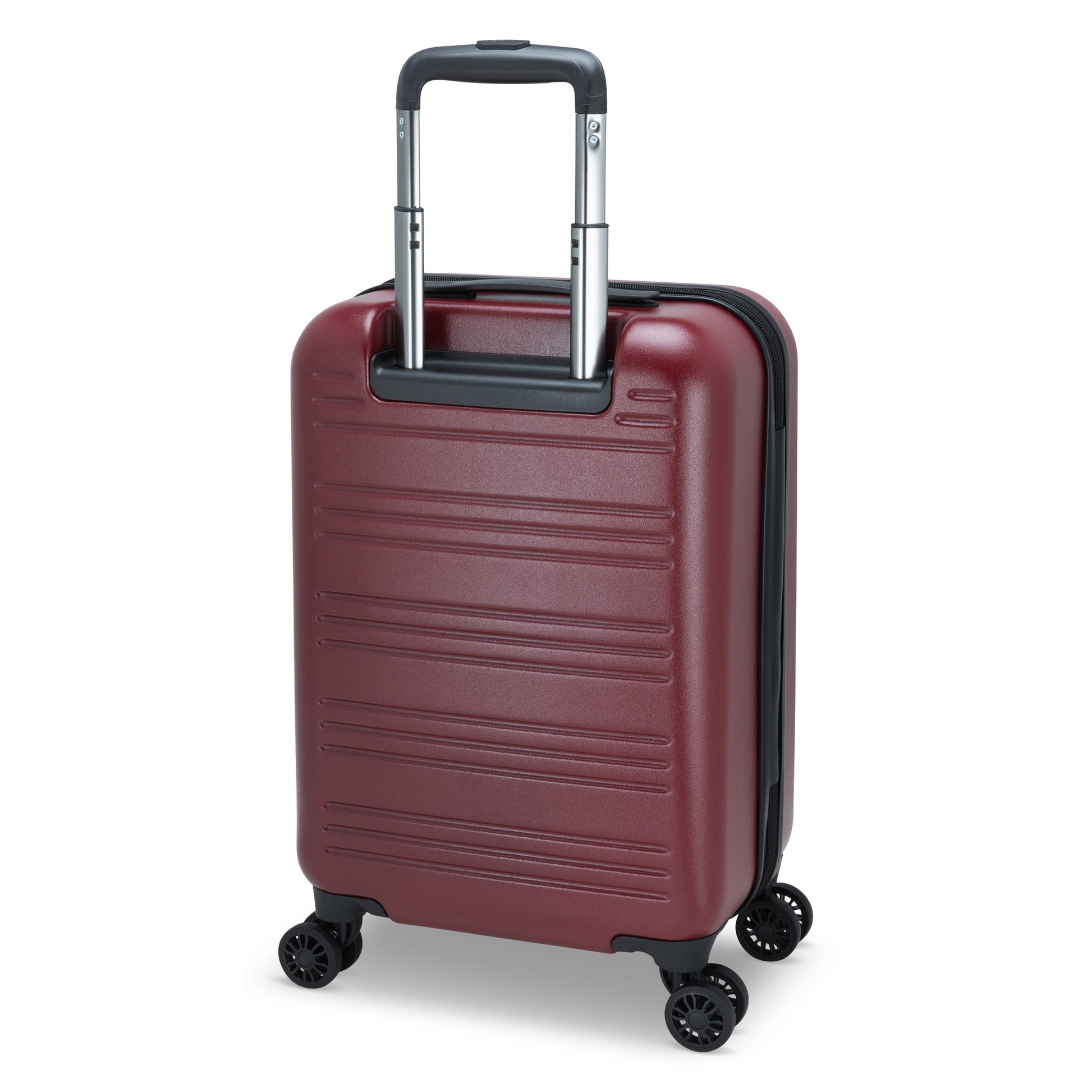 Roots Chalet Hardside Spinner Carry-on, merlot red, back angled view