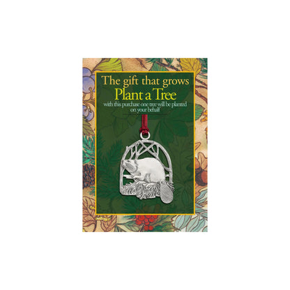 Seagull Pewter Plant-A-Tree Beaver Ornament handcrafted on a card that reads “The gift that grows Plant a Tree.”
