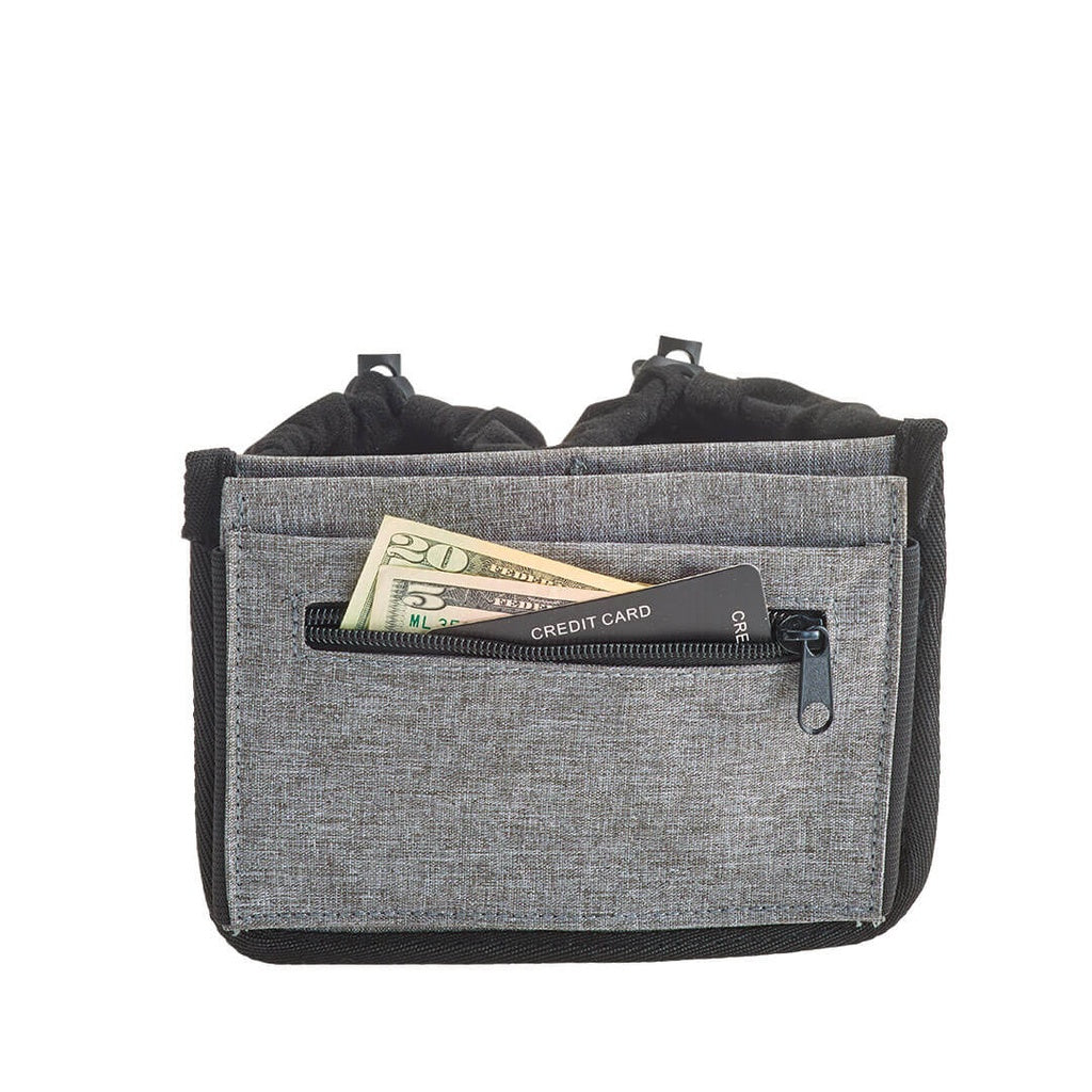 High Road Luggage Cup Holder keeps cash and cards handy—a convenient airport travel accessory.